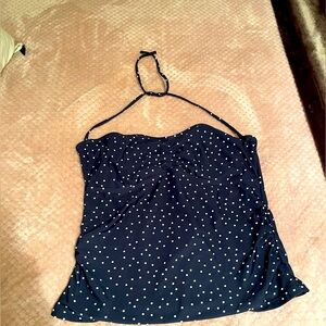Gap Navy blue and white swim top